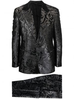 Žakárový oblek Tom Ford čierna