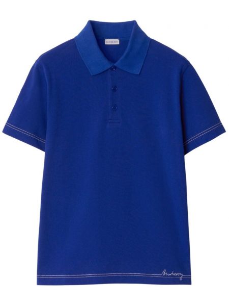 Poloshirt med broderier Burberry blå