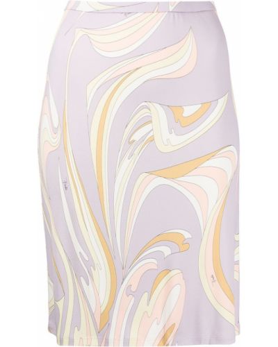 Falda de cintura alta con estampado Emilio Pucci violeta