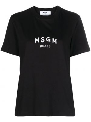 Tricou din bumbac cu imagine Msgm negru