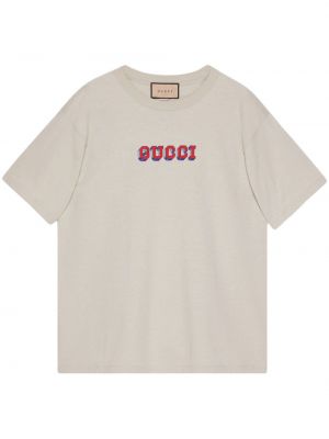 Βαμβακερή μπλούζα με σχέδιο Gucci