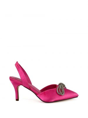 Туфли на каблуке на низком каблуке со стразами Xy London розовые