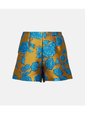 Kratke hlače s cvetličnim vzorcem iz žakarda La Doublej zlata
