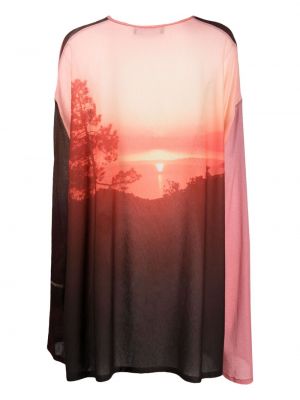 Koszulka z nadrukiem oversize Barbara Bologna różowa