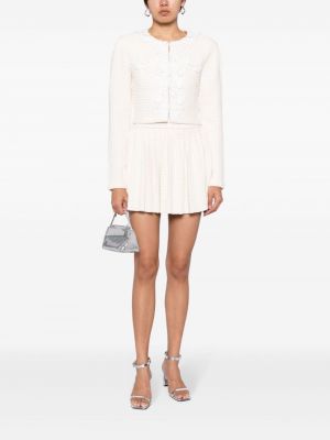 Plisované mini sukně Self-portrait bílé