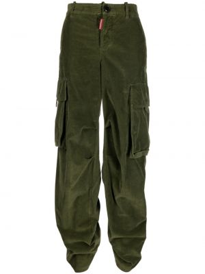 Pantaloni de catifea cord Dsquared2 verde