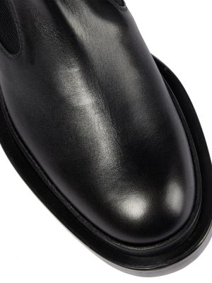 Usnjene gumijasti škornji Jil Sander črna