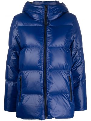 Péřová bunda s kapucí Tommy Hilfiger modrá