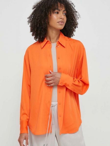 Koszula relaxed fit Calvin Klein pomarańczowa