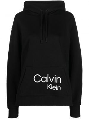 Bombažna jopa s kapuco s potiskom Calvin Klein Jeans