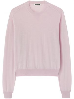Пуловер с кръгло деколте Jil Sander розово