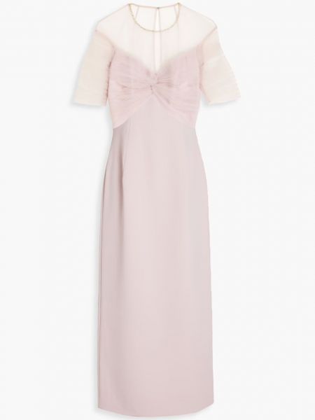 Розовое платье миди из крепа Jenny Packham