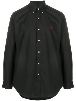 Kokvilnas krekls ar izšuvumiem Polo Ralph Lauren melns