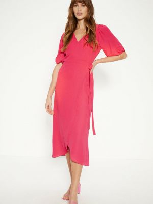 Платье на запах с коротким рукавом Oasis розовый