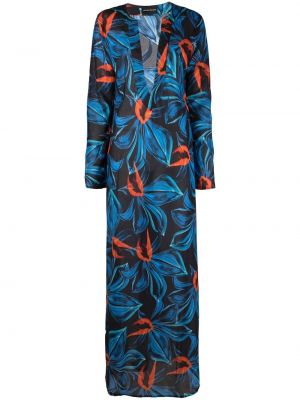 Robe de soirée à imprimé à motifs abstraits Louisa Ballou noir