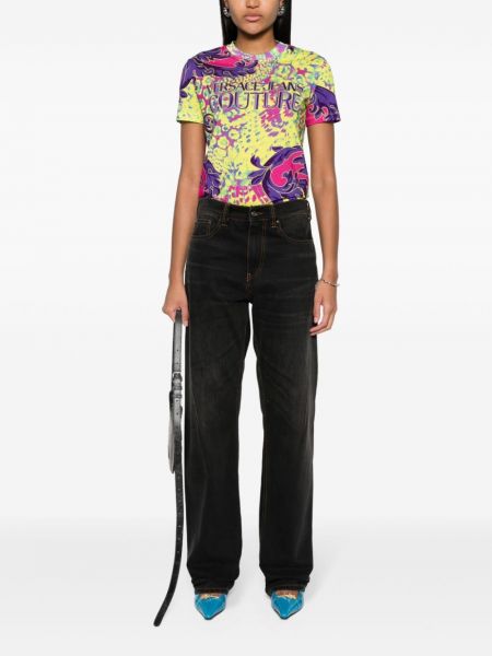 T-shirt aus baumwoll mit print Versace Jeans Couture lila