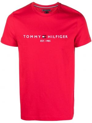 T-shirt con stampa Tommy Hilfiger rosso