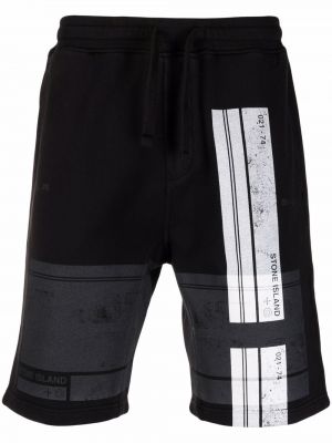 Pantalones cortos deportivos con cordones Stone Island negro