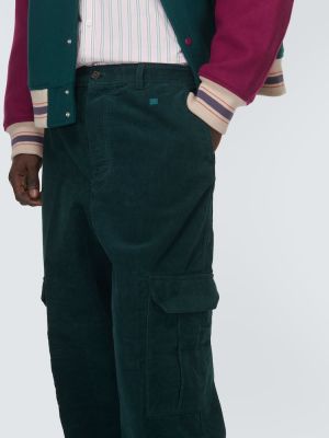 Памучни карго панталони от рипсено кадифе Acne Studios зелено