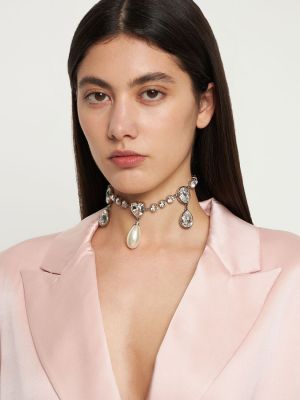 Krištáľový náhrdelník s perlami Alessandra Rich