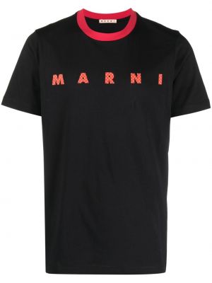 Kokvilnas t-krekls ar apdruku Marni
