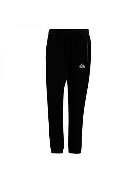 Вельветовые спортивные штаны с вышивкой Adidas черные