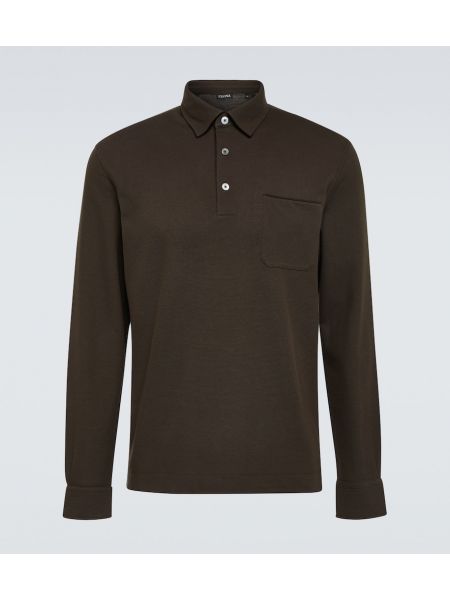 Bomuld lang sweater Zegna brun