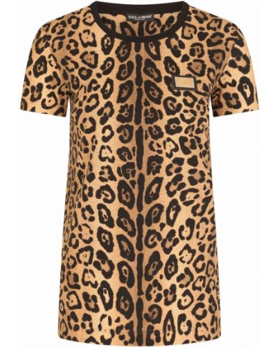 Tričko s potlačou s leopardím vzorom Dolce & Gabbana