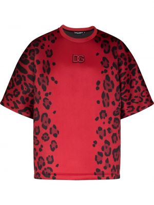 Leopard trykt t-skjorte Dolce & Gabbana rød