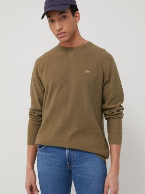 Bombažni pulover Lee zelena