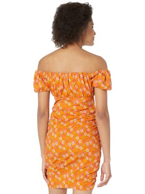 Платье мини Wayf оранжевое