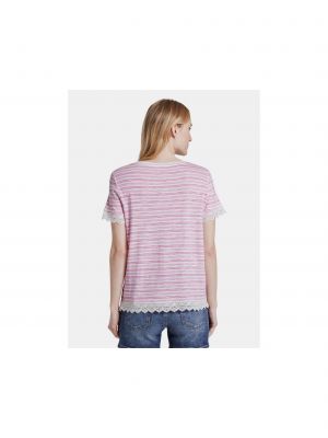 Pruhované tričko Tom Tailor Denim růžové