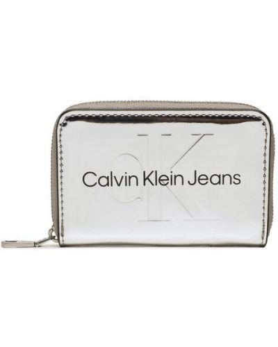 Portefeuille fermeture éclair fermeture éclair Calvin Klein Jeans argenté