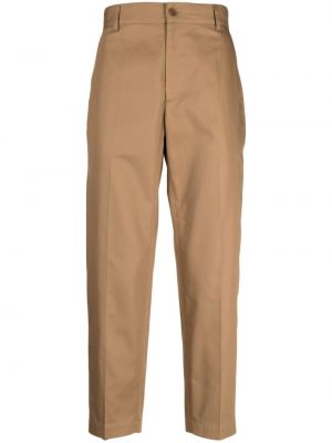 Pantalon droit en coton Maison Kitsuné marron