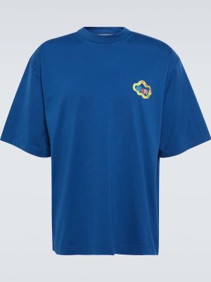Bavlněné tričko Marni modré