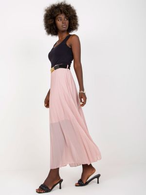 Plisovaná sukně s páskem Fashionhunters - růžová