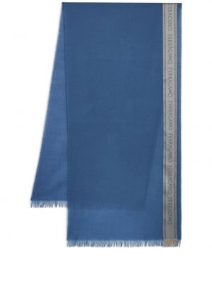 Κασκόλ με σχέδιο Ferragamo μπλε