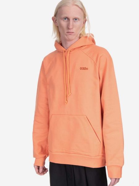 Pamučna hoodie s kapuljačom 032c narančasta