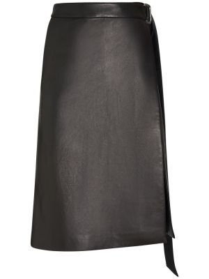Kožená sukně Ami Paris černé