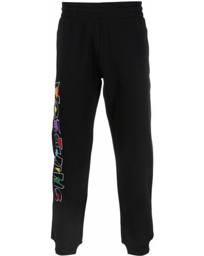Pantalones de chándal con apliques Moschino negro