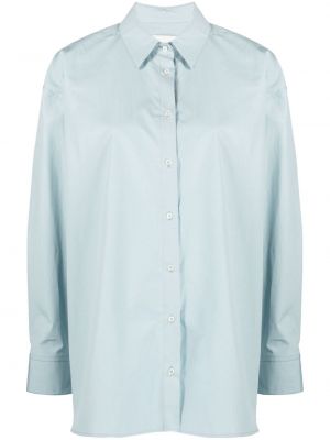 Oversize риза с копчета Loulou Studio синьо