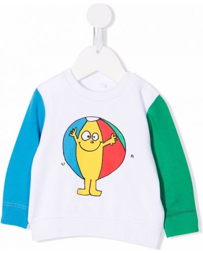 Trykt bomull sweatshirt for jenter Stella Mccartney Kids hvit