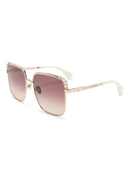 Okulary przeciwsłoneczne z perełkami oversize Vivienne Westwood złote