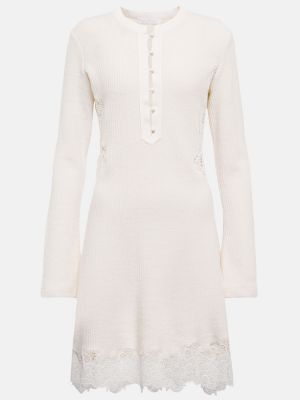 Mini robe en laine Chloé blanc