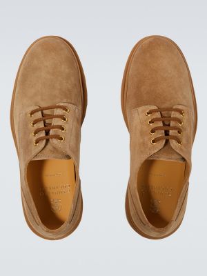 Pantofi derby din piele de căprioară Brunello Cucinelli maro