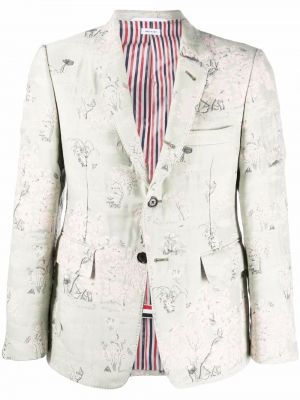 Jacquard lang blazer Thom Browne grønn