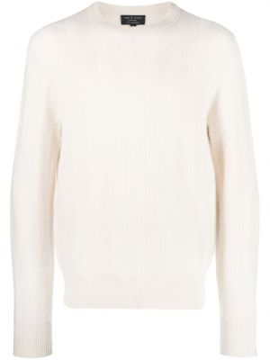 Кашмирен пуловер с десен рибена кост Rag & Bone бяло