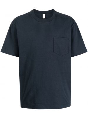 Βαμβακερή μπλούζα με τσέπες Suicoke μπλε