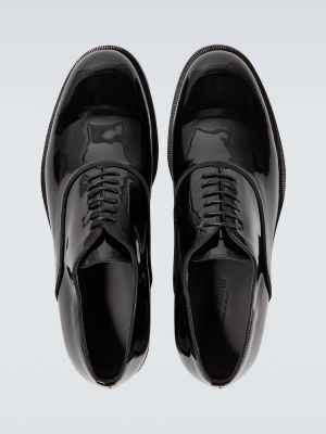 Pantofi oxford din piele de lac Giorgio Armani negru
