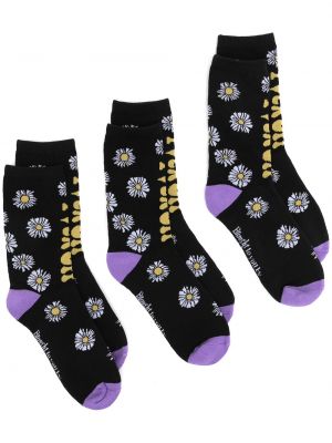 Chaussettes à fleurs en tricot Natasha Zinko noir